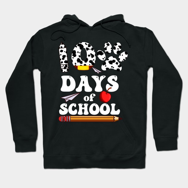 Dalmatian Dog Paw 100 Day Of School Hoodie by Hensen V parkes